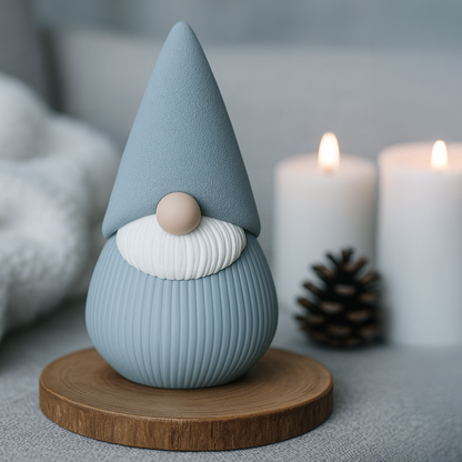 Gnome décoratif de Noël – Figurine imprimée en 3D, design moderne et coloris uniques