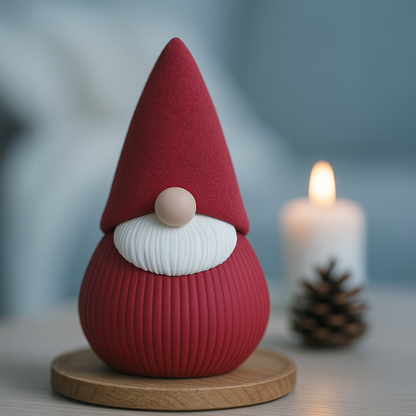 Gnome décoratif de Noël – Figurine imprimée en 3D, design moderne et coloris uniques