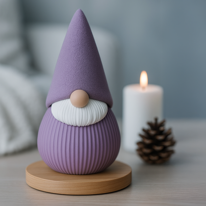Gnome décoratif de Noël – Figurine imprimée en 3D, design moderne et coloris uniques