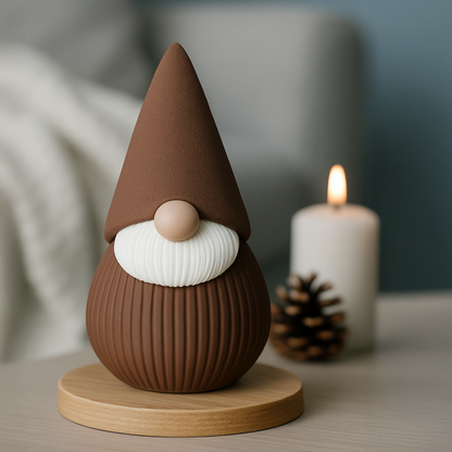 Gnome décoratif de Noël – Figurine imprimée en 3D, design moderne et coloris uniques