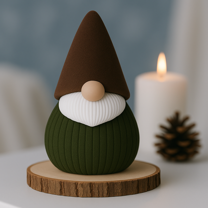 Gnome décoratif de Noël – Figurine imprimée en 3D, design moderne et coloris uniques