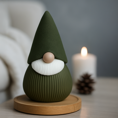 Gnome décoratif de Noël – Figurine imprimée en 3D, design moderne et coloris uniques