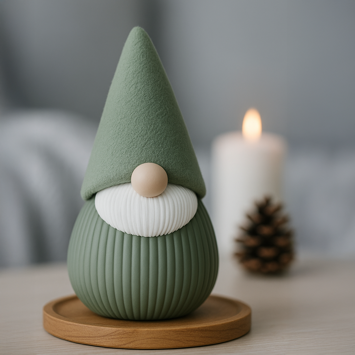 Gnome décoratif de Noël imprimé en 3D, style moderne et coloris variés