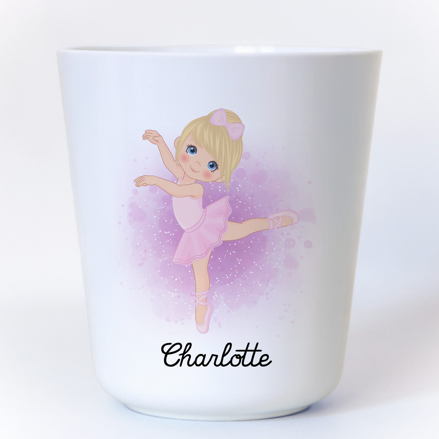 Gobelet enfant personnalisable avec ballerine rose et prénom