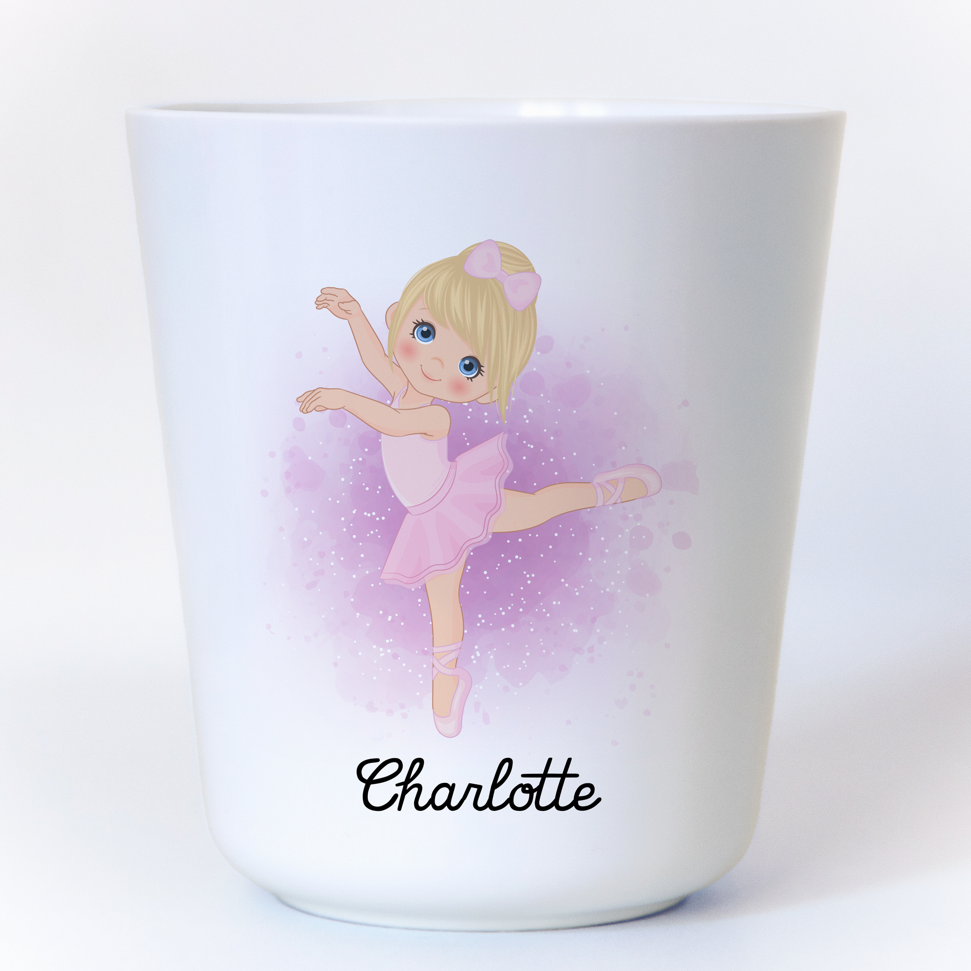 Gobelet enfant personnalisable avec ballerine rose et prénom