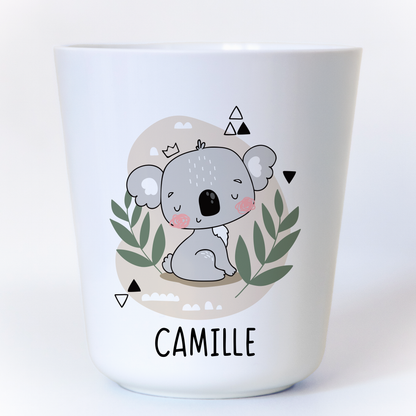 Gobelet enfant personnalisé avec un koala et un prénom