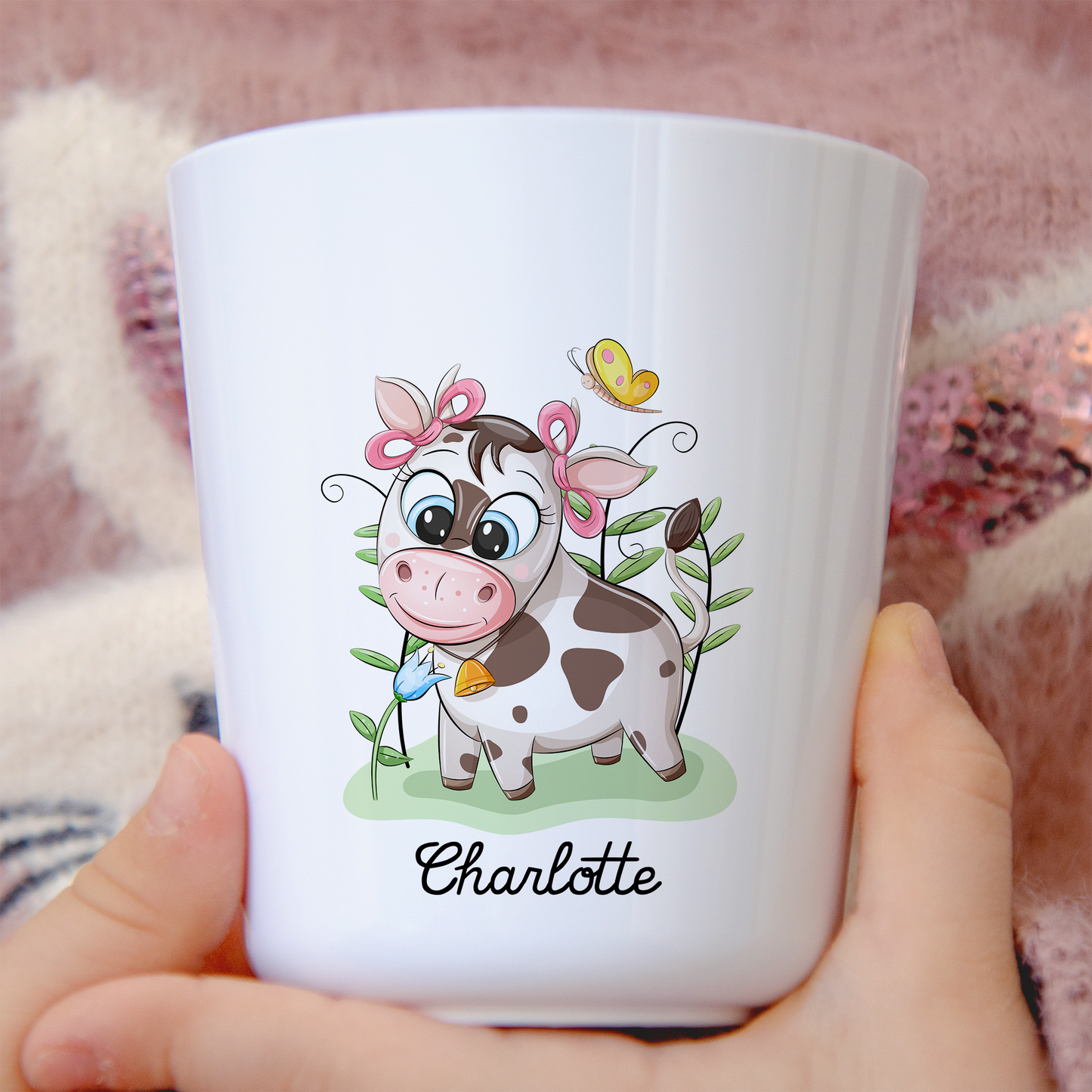 Gobelet enfant personnalisable – Vache trop mignonne