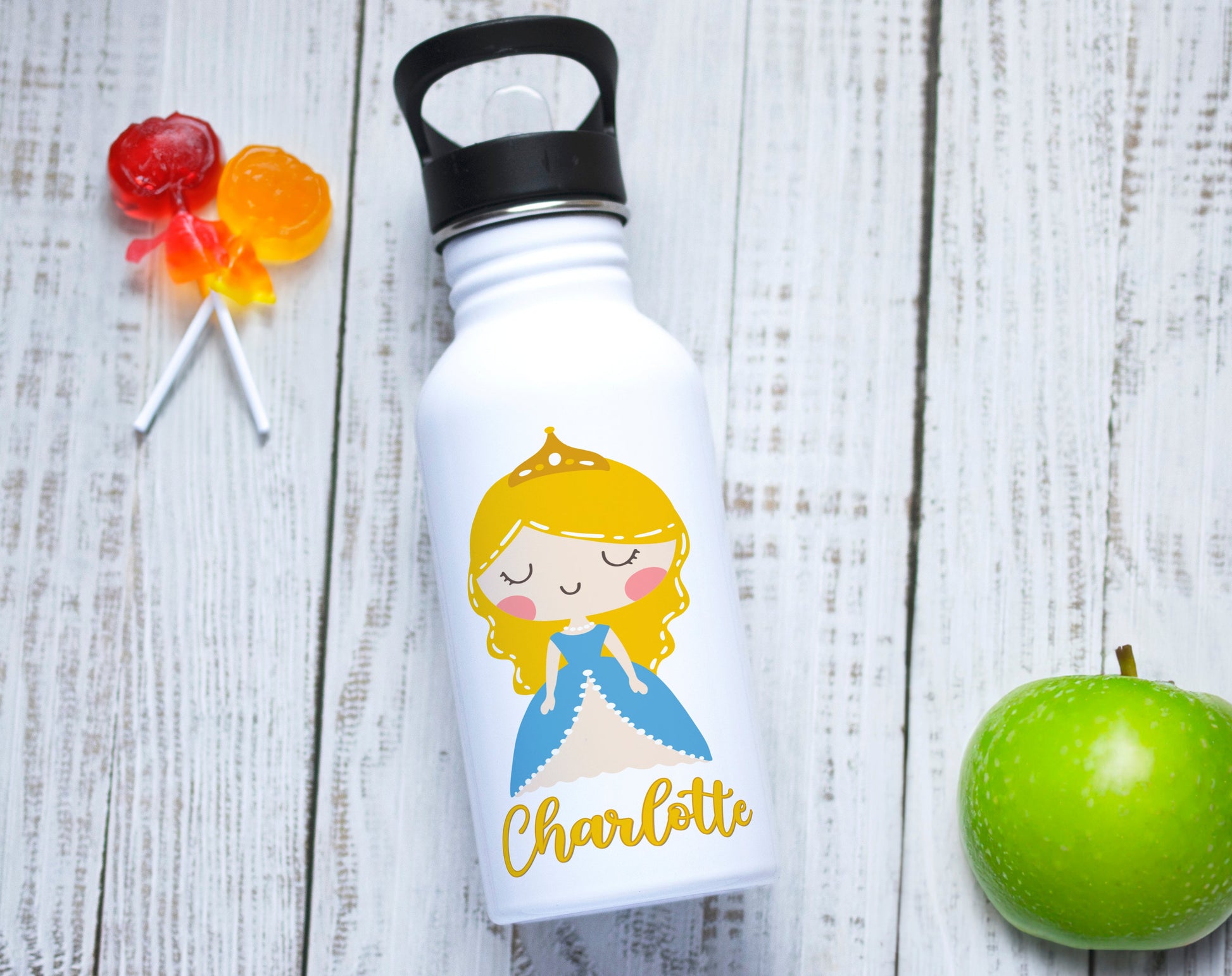 Gourde petite Princesse personnalisée prénom en acier inoxydable