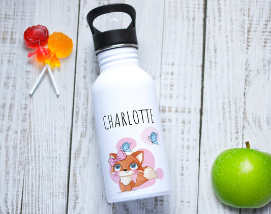 Gourde boisson pour enfant personnalisable avec renard