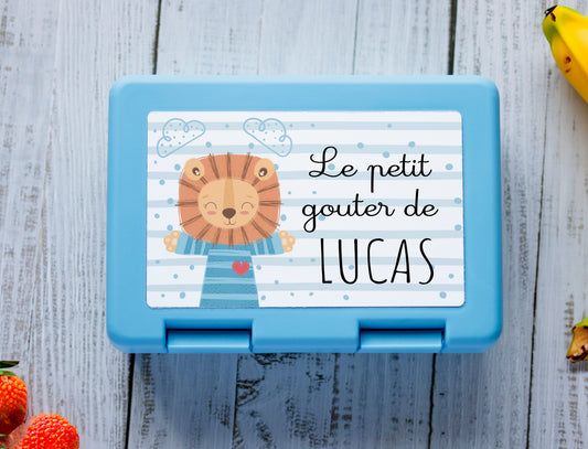 Boite à tartines lion prénom personnalisée