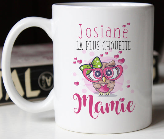 mug personnalisé prénom chouette mamie