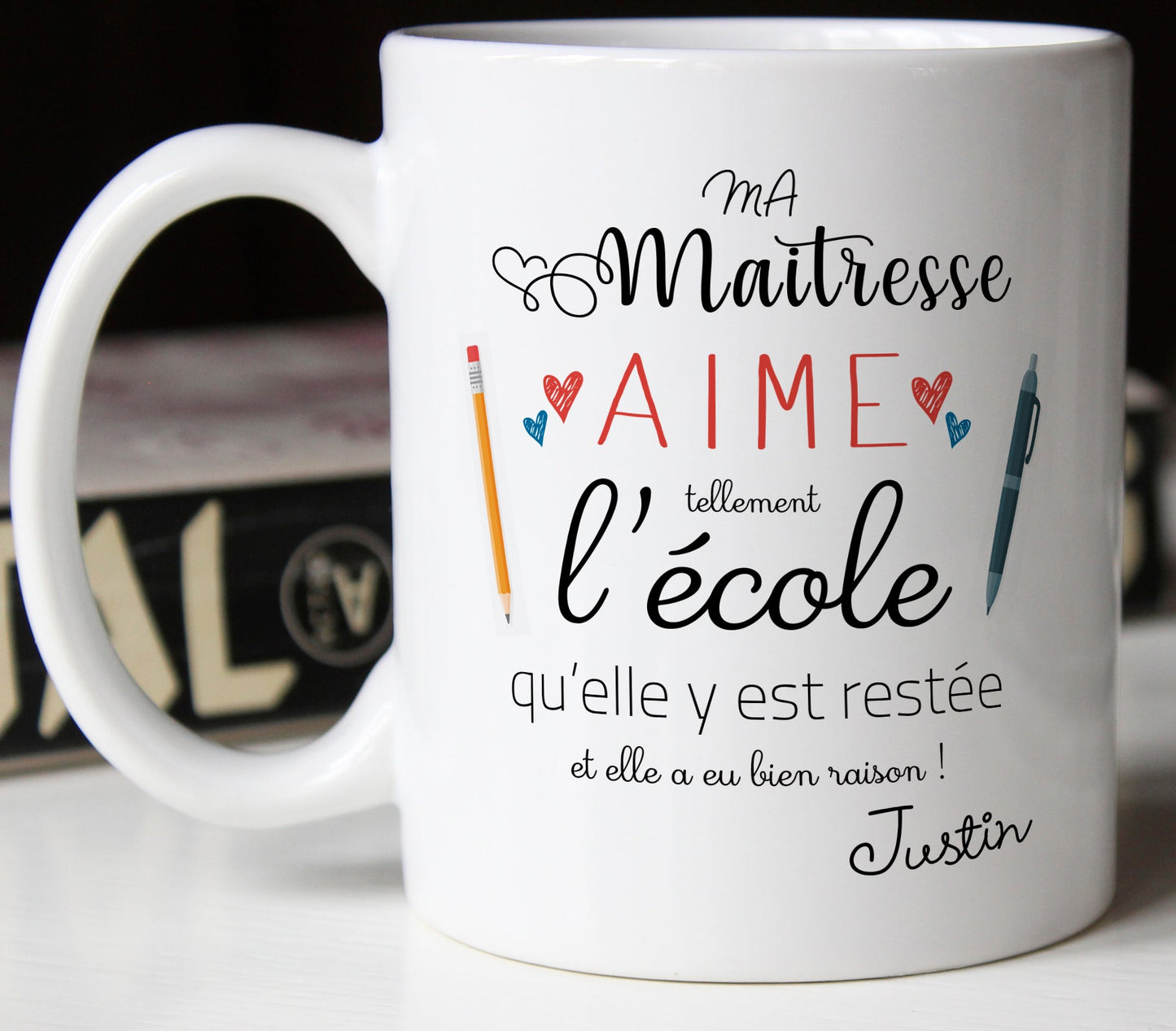mug personnalisable maitresse ecole avec prénom