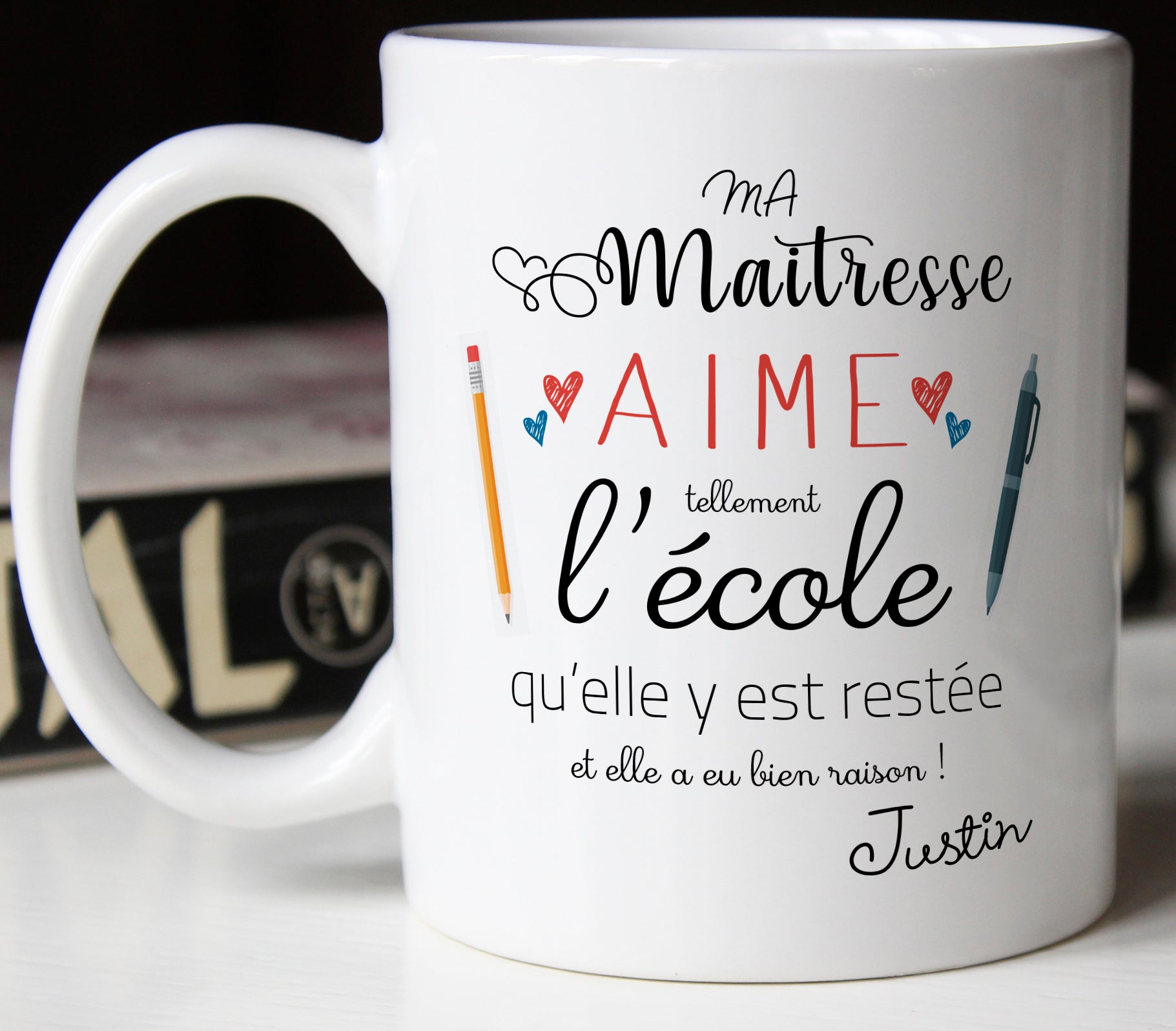 mug personnalisable maitresse ecole avec prénom