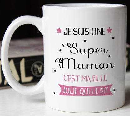 mug personnalisé prénom super maman - tasse personnalisée fête des mères