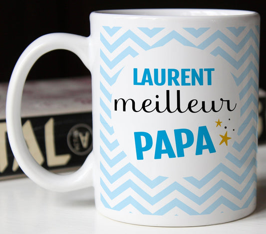 Tasse personnalisée prénom meilleur papa - Mug personnalisé fête des pères