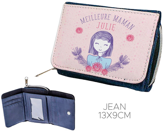 Portefeuille personnalisé prénom meilleure maman - cadeau fête des mères