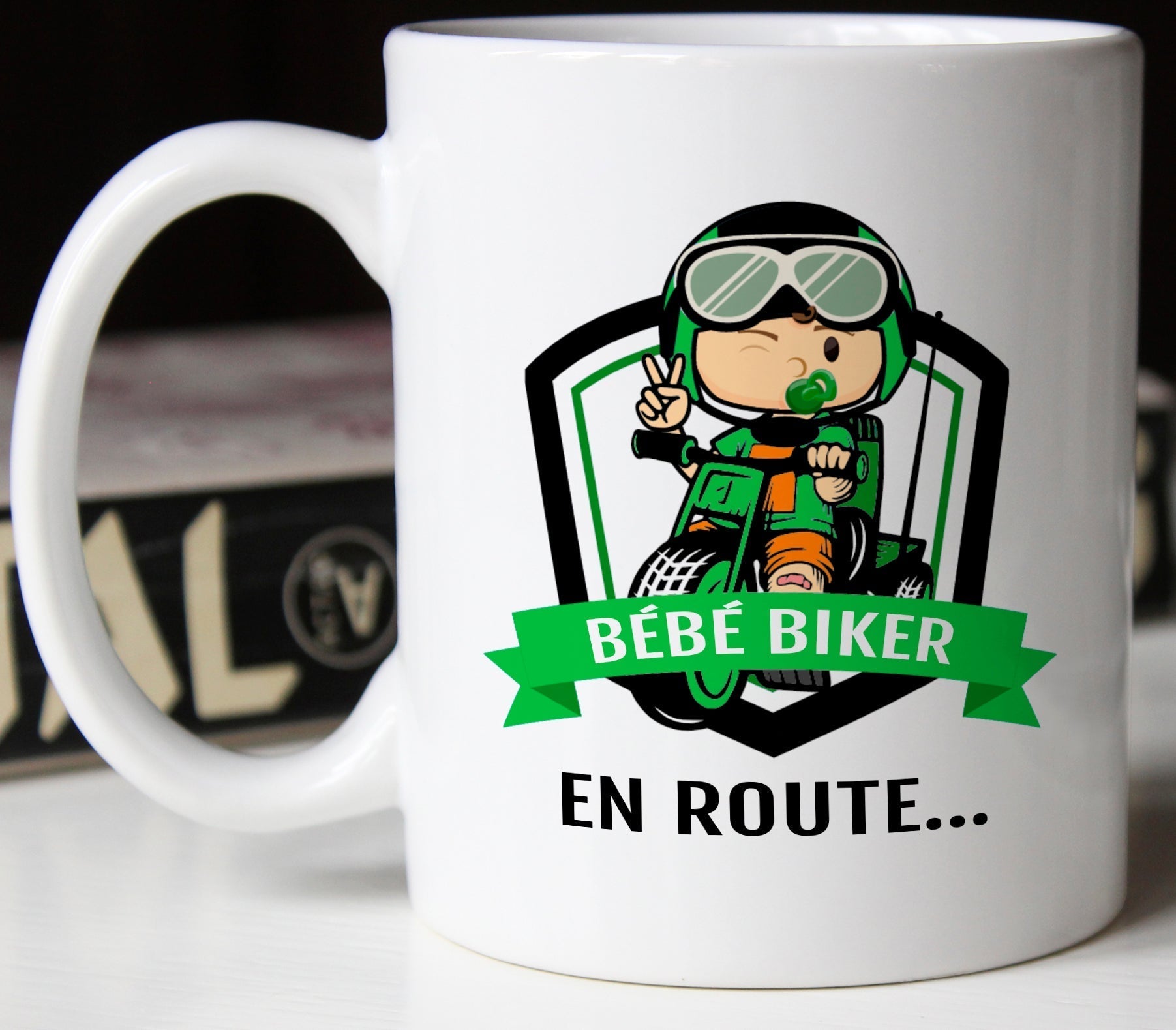 mug annonce grosse futur biker au super grand papa