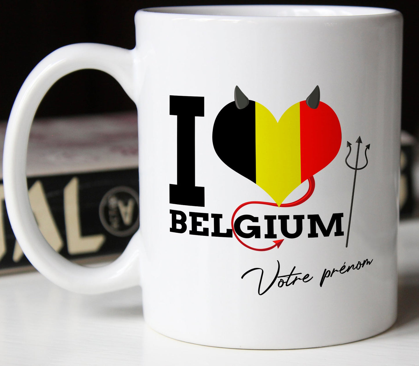 Mug Diable Rouge Euro 2020 personnalisé prénom équipe de Belgique de Football