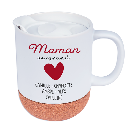 Mug personnalisé Maman au grand cœur avec prénoms des enfants