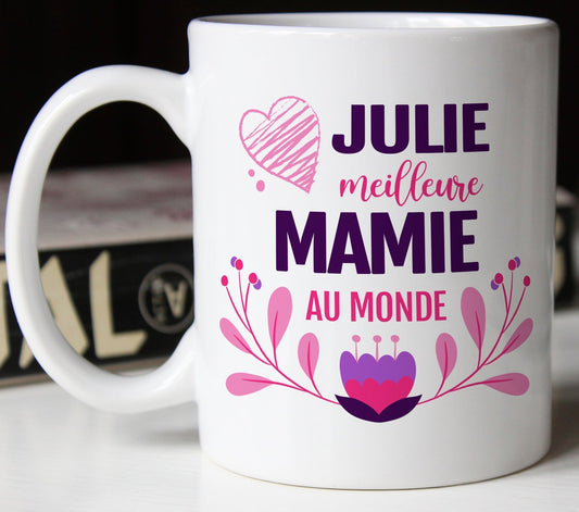 Mug meilleure mamie au monde personnalisable cadeau grand-mère