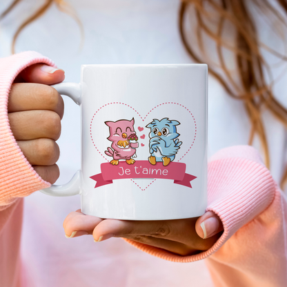Mug personnalisé Saint-Valentin Chouettes amoureux