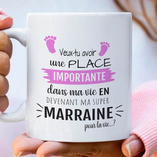 Mug annonce grossesse demande future marraine