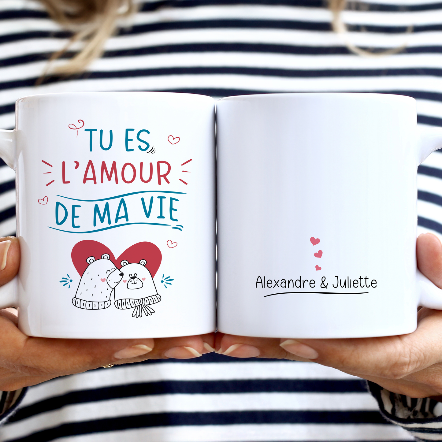 Mug personnalisé Saint-Valentin tu es l'amour de ma vie avec prénoms