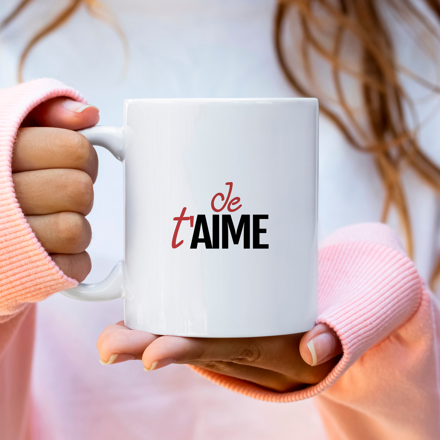 Mug Saint-Valentin personnalisé Bonjour mon amour