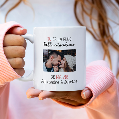 Mug Saint-Valentin personnalisé couple avec photo