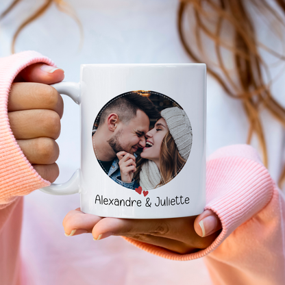 Mug personnalisé photo Saint-Valentin pour couple amoureux
