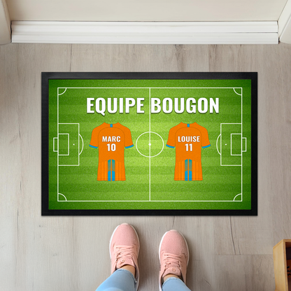 paillasson football personnalisé avec prénom et maillots des joueurs 