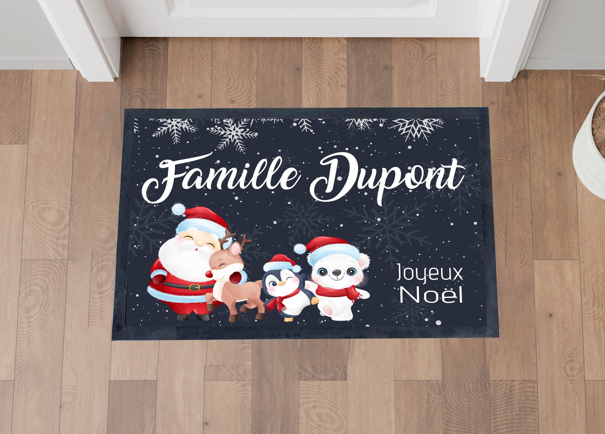 Paillasson de Noël personnalisé Famille