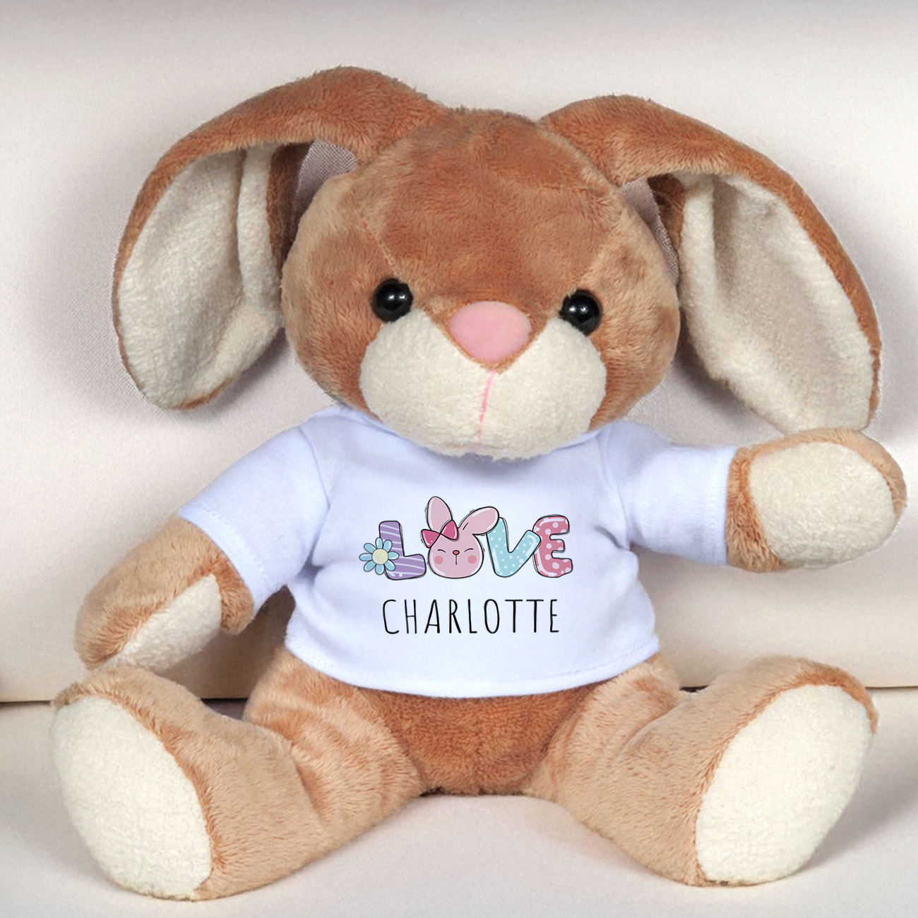 Peluche personnalisée LOVE pour Pâques avec prénom