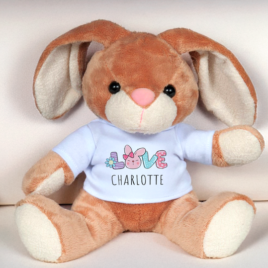 Peluche personnalisée LOVE pour Pâques avec prénom
