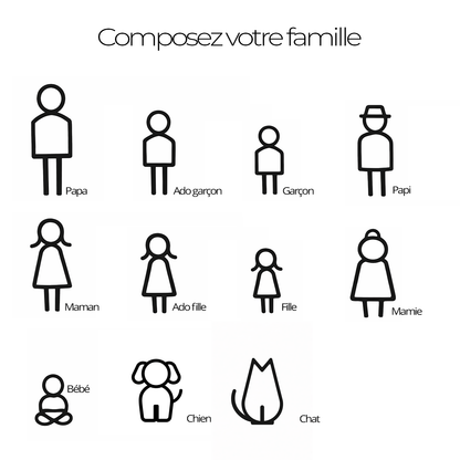 Ma famille à composer – Socle personnalisé & membres modulables