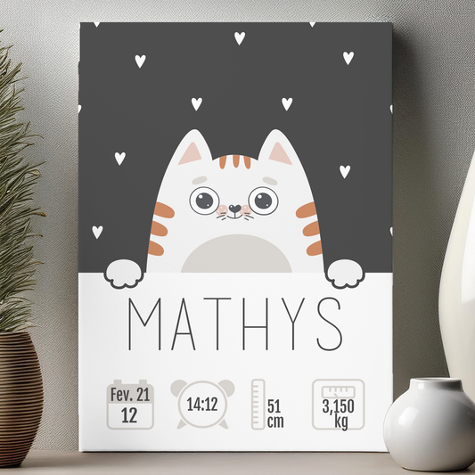 Plaque de naissance en aluminium personnalisée cadeau bébé