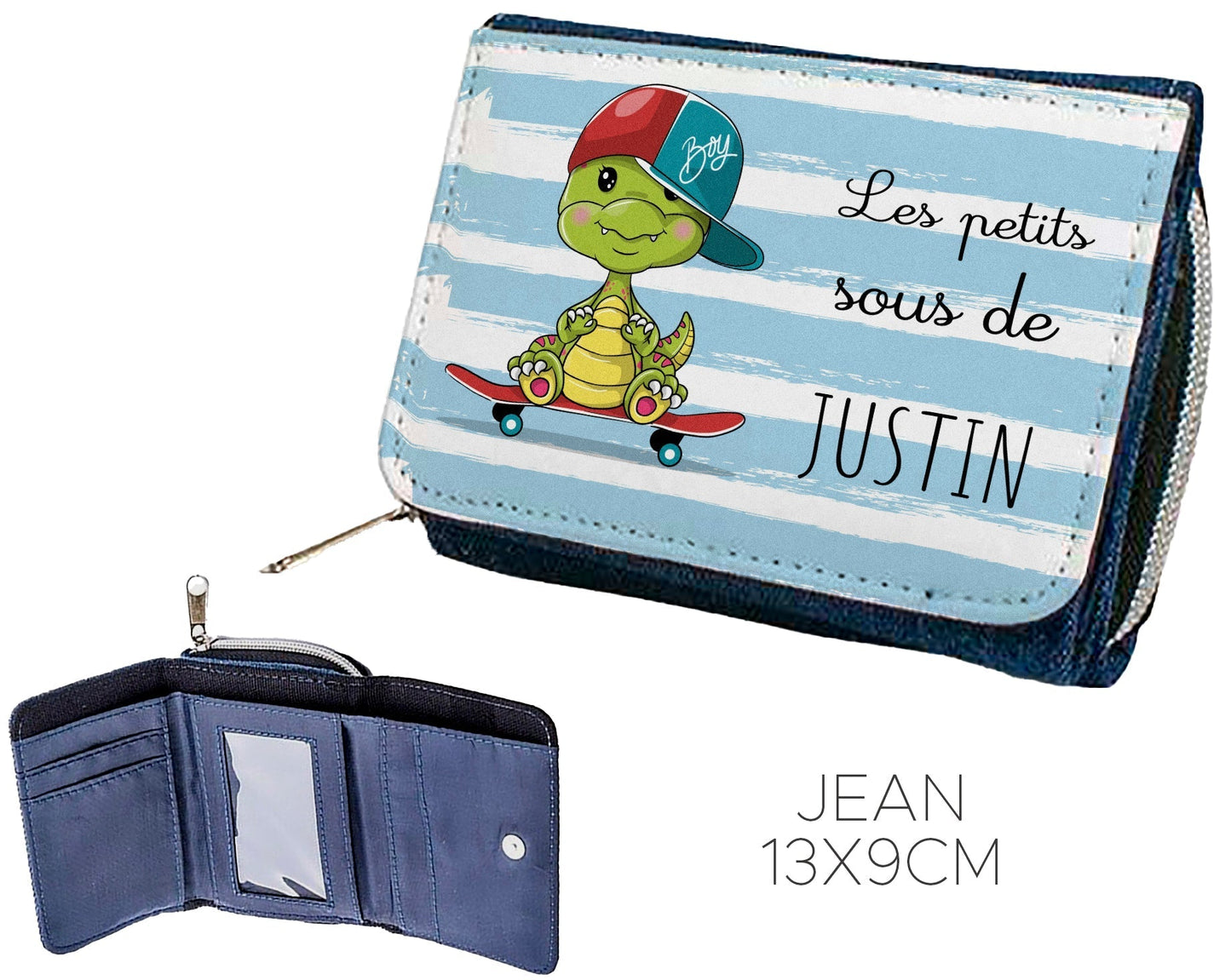 Portefeuille enfant personnalisé Dino 