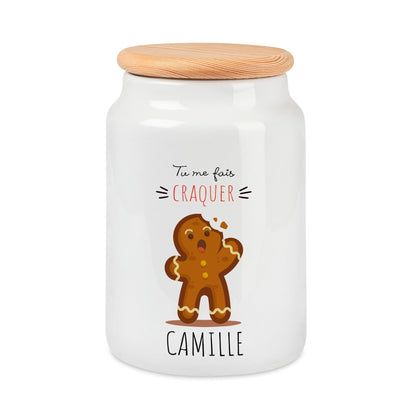 Pot à biscuits personnalisable tu me fais craquer avec prénom 