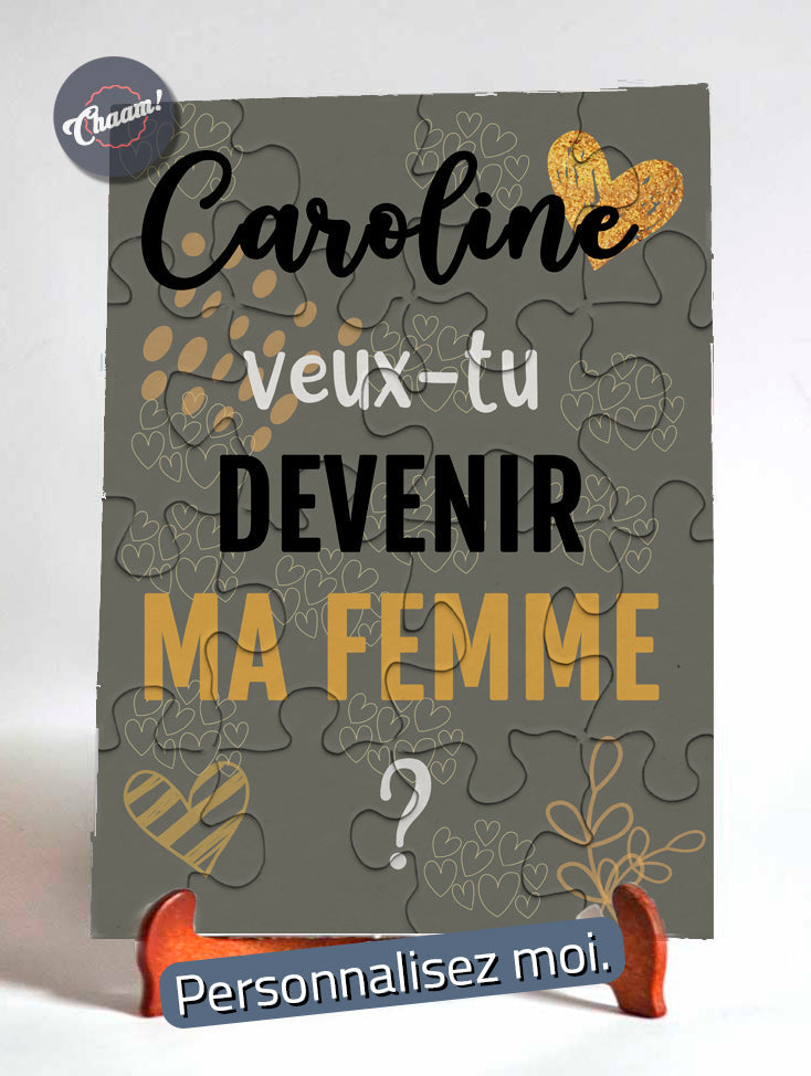 Puzzle demande en mariage or