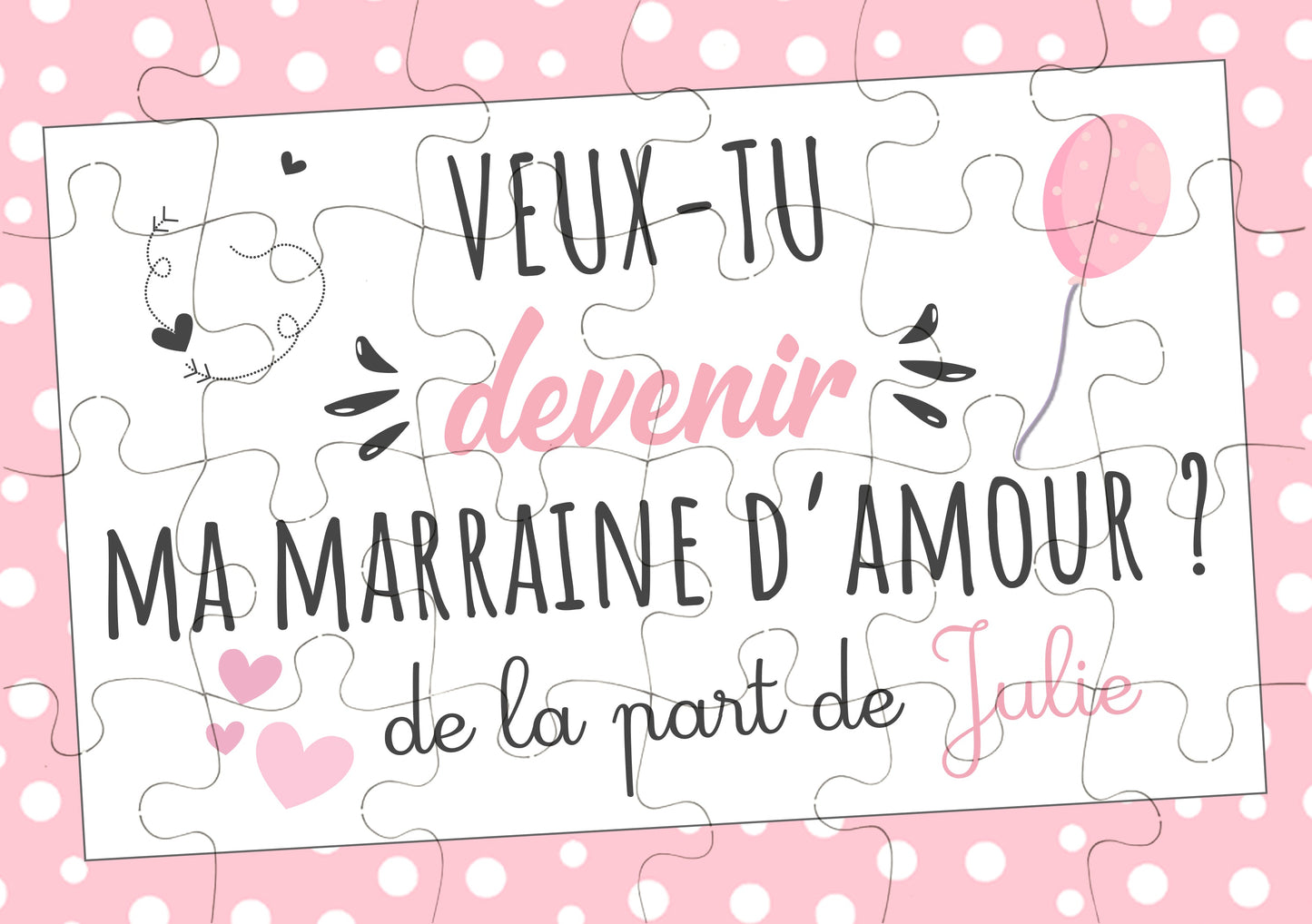 Puzzle annonce grossesse veut tu devenir ma marraine