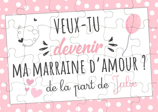 Puzzle annonce grossesse veut tu devenir ma marraine