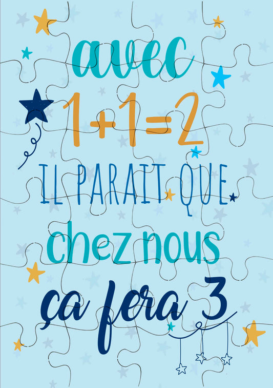 Puzzle annonce grossesse futur papa on sera 3