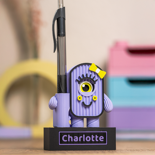 Le Stylo'pot plus fun et coloré : Porte stylo personnalisé avec ton prénom. Pose ton stylo et son oeil s'ouvre 
