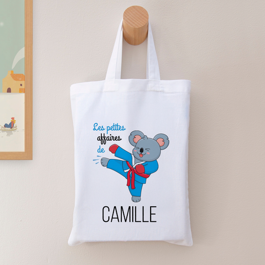 Tote bag personnalisé pour enfant "Les petites affaires" avec prénom