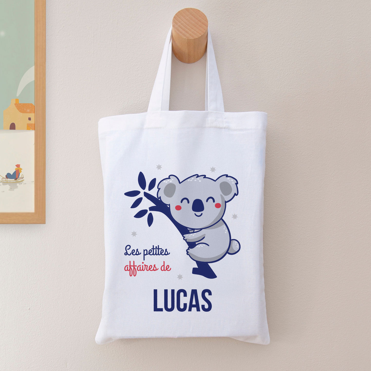 Tote bag pour enfant personnalisé "Koala" les petites affaires de avec prénom