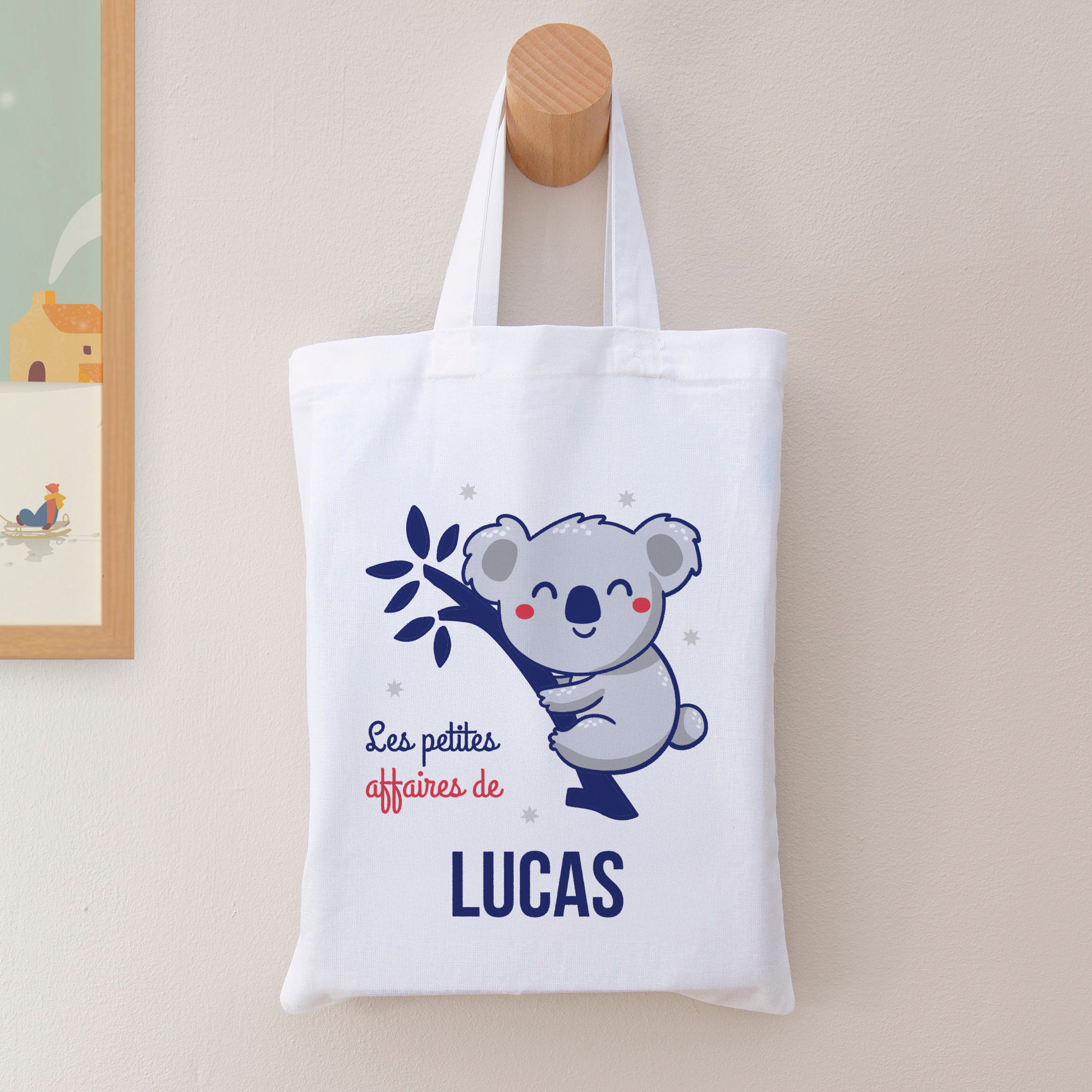 Tote bag pour enfant personnalisé "Koala" les petites affaires de avec prénom