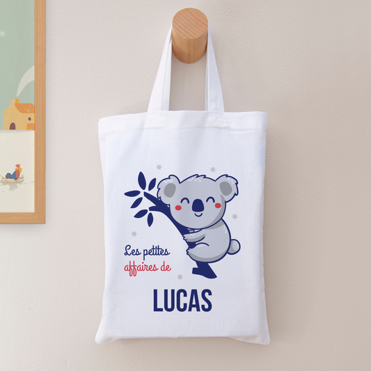 Tote bag pour enfant personnalisé "Koala" les petites affaires de avec prénom