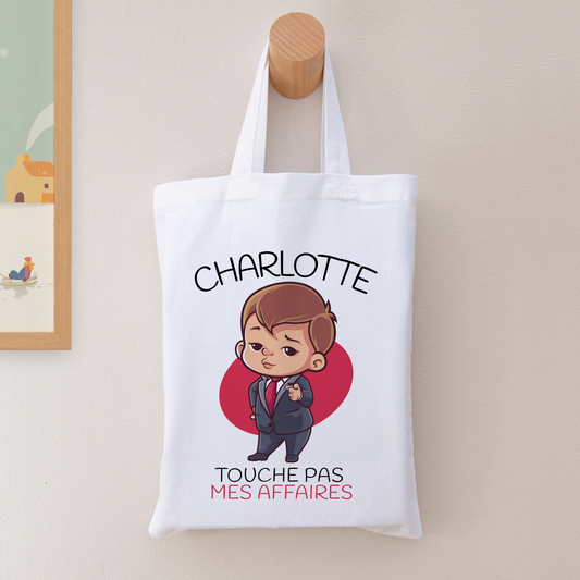 Tote bag pour enfant visuel boss touche pas mes affaires