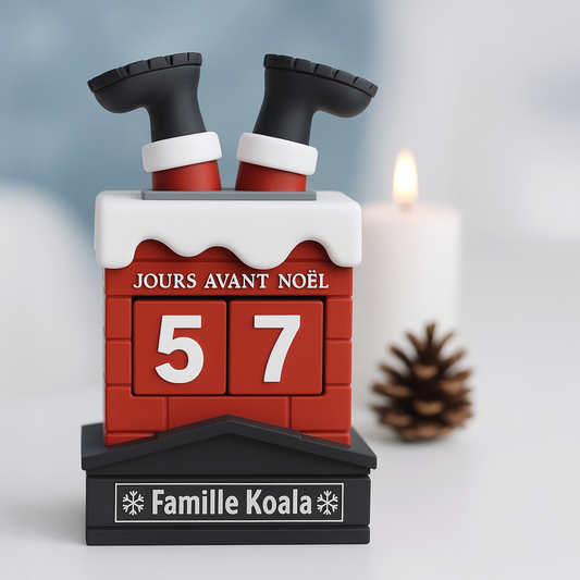 Décompte de Noël avec cubes et plaque personnalisée