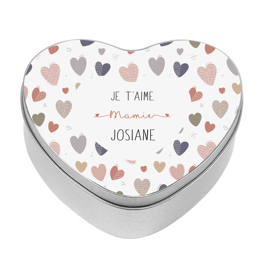 boite coeur personnalisable prénom je t'aime mamie
